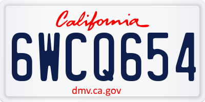 CA license plate 6WCQ654