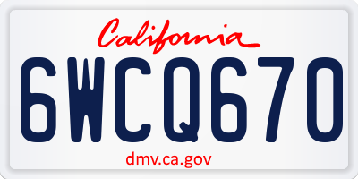 CA license plate 6WCQ670