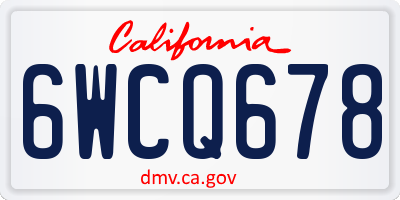 CA license plate 6WCQ678