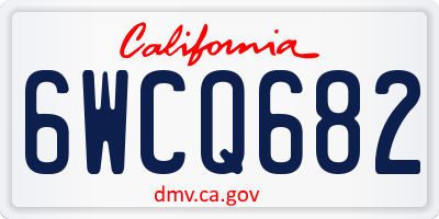 CA license plate 6WCQ682