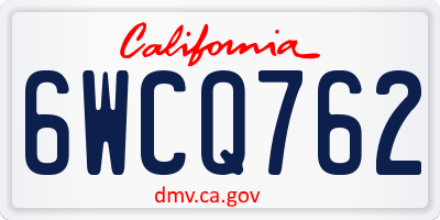 CA license plate 6WCQ762