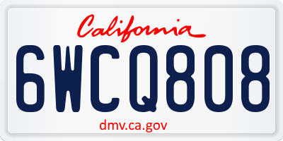 CA license plate 6WCQ808