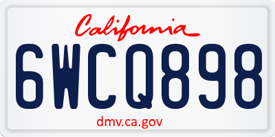 CA license plate 6WCQ898
