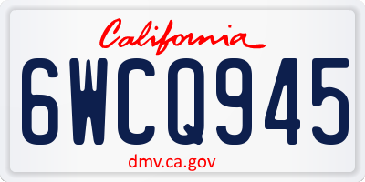 CA license plate 6WCQ945