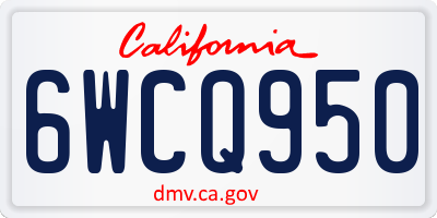 CA license plate 6WCQ950