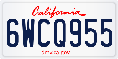 CA license plate 6WCQ955