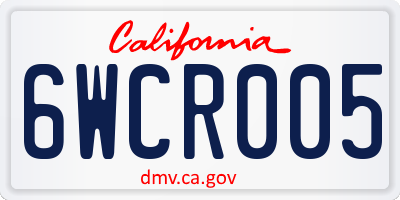CA license plate 6WCR005