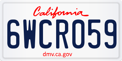 CA license plate 6WCR059