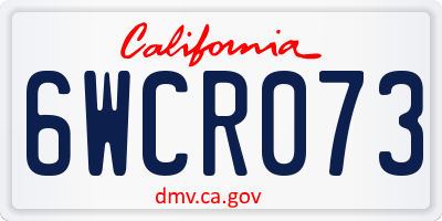 CA license plate 6WCR073