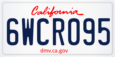 CA license plate 6WCR095