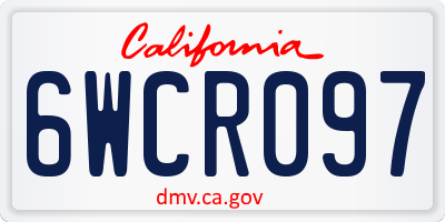 CA license plate 6WCR097