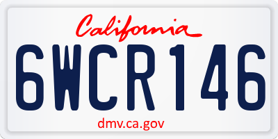 CA license plate 6WCR146