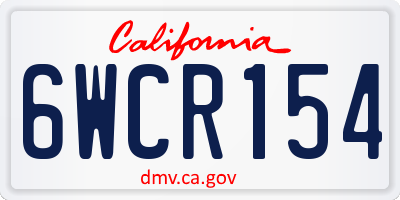 CA license plate 6WCR154
