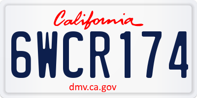CA license plate 6WCR174