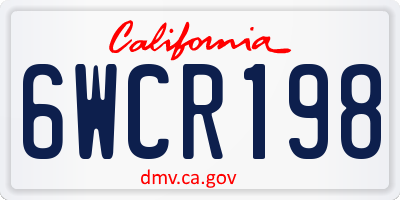CA license plate 6WCR198