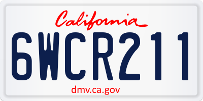 CA license plate 6WCR211