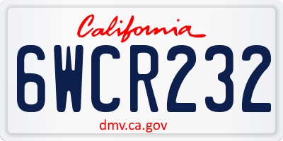CA license plate 6WCR232