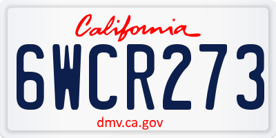 CA license plate 6WCR273
