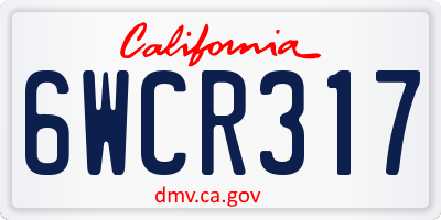 CA license plate 6WCR317