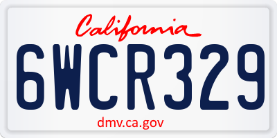 CA license plate 6WCR329
