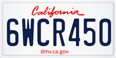 CA license plate 6WCR450