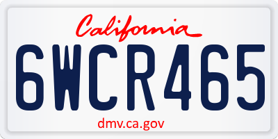 CA license plate 6WCR465
