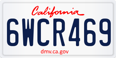 CA license plate 6WCR469