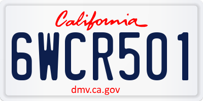 CA license plate 6WCR501
