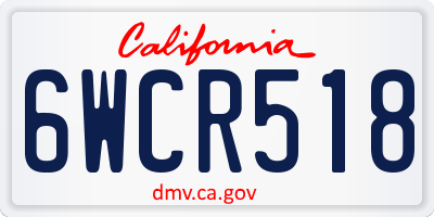CA license plate 6WCR518