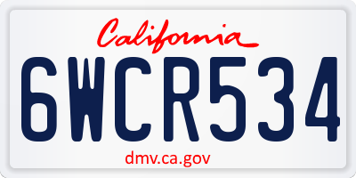 CA license plate 6WCR534