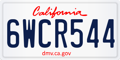 CA license plate 6WCR544