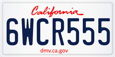CA license plate 6WCR555