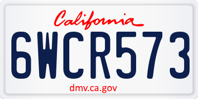 CA license plate 6WCR573