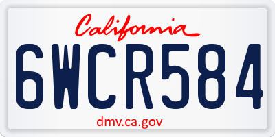 CA license plate 6WCR584