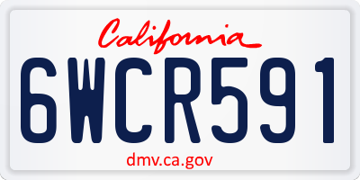 CA license plate 6WCR591