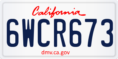 CA license plate 6WCR673