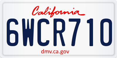 CA license plate 6WCR710