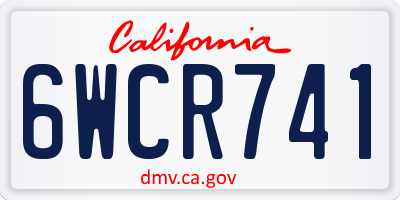 CA license plate 6WCR741