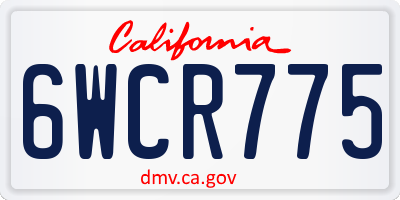 CA license plate 6WCR775