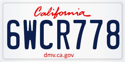 CA license plate 6WCR778