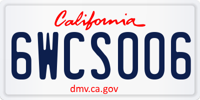 CA license plate 6WCS006