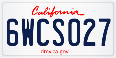 CA license plate 6WCS027