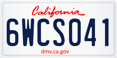 CA license plate 6WCS041