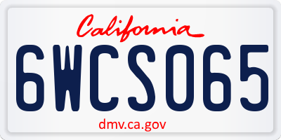 CA license plate 6WCS065