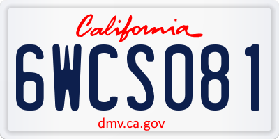 CA license plate 6WCS081