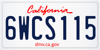 CA license plate 6WCS115