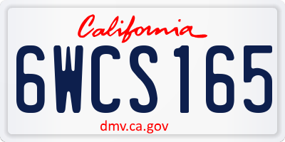 CA license plate 6WCS165