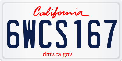 CA license plate 6WCS167