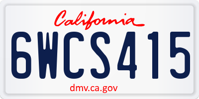 CA license plate 6WCS415