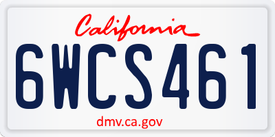 CA license plate 6WCS461